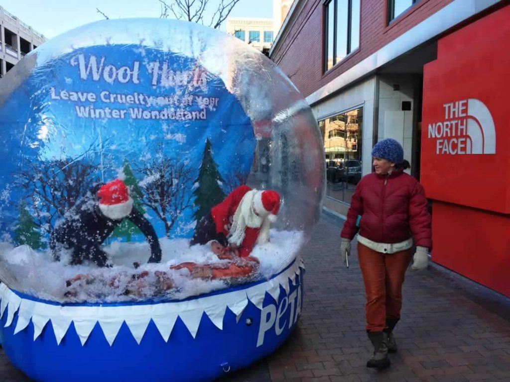 Giant Snow Globe to Shake Up, Shock Shoppers in Burlington: PETA Will Show How Sheep Suffer for Wool