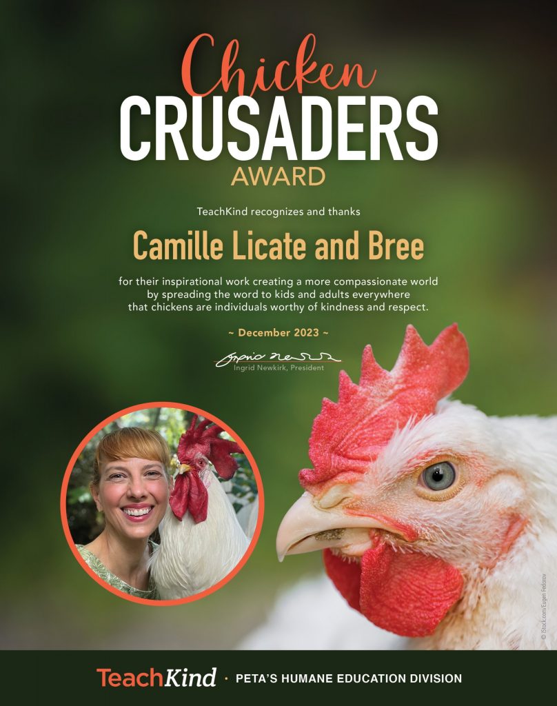 Ashtabula Author and Bree the Rescued Rooster Win First-Ever ‘Chicken Crusaders’ Award