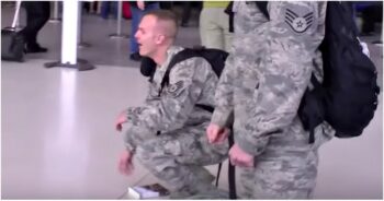 Serviceman Drops To His Knees When His Parents Aren’t There To Greet Him