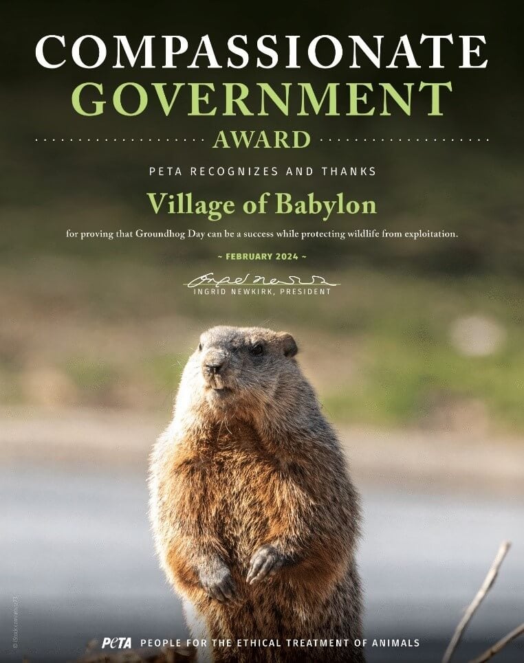 Predict That! Village of Babylon Nets PETA Award for Human Groundhog Mascot