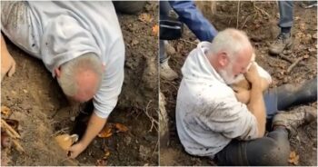 Man Crumbled In Tears When His Lost Dog Was Found In Foxhole