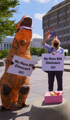 Photo Op: Giant PETA ‘Dino’ to Greet Pres. Trump Motorcade