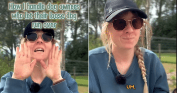 Dog Mom Shares Clever Line to Keep Loose Dogs Away During Walks